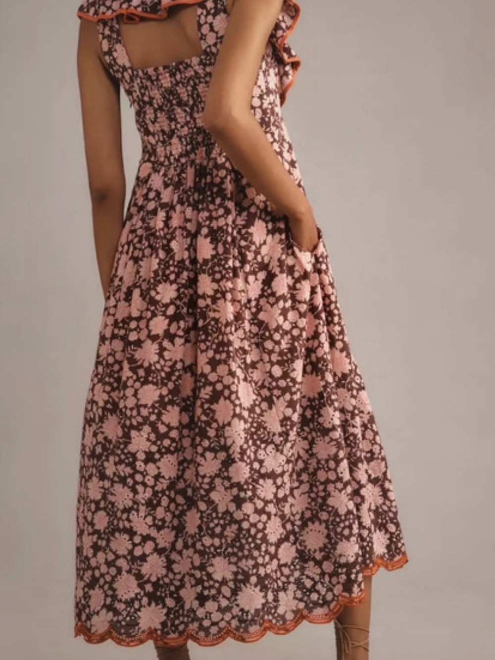 Maeve Smocked Dress with lace fringe detail - Picture 2 of 4